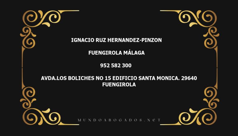 abogado Ignacio Ruz Hernandez-Pinzon en la localidad de Fuengirola