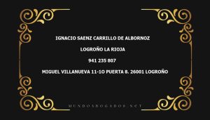 abogado Ignacio Saenz Carrillo De Albornoz en la localidad de Logroño