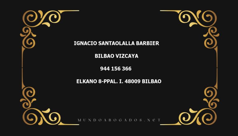 abogado Ignacio Santaolalla Barbier en la localidad de Bilbao