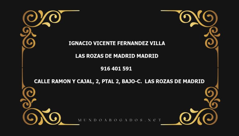 abogado Ignacio Vicente Fernandez Villa en la localidad de Las Rozas de Madrid