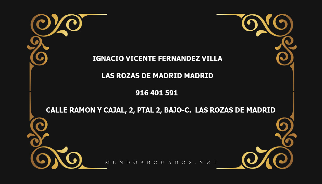 abogado Ignacio Vicente Fernandez Villa en la localidad de Las Rozas de Madrid