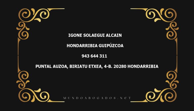 abogado Igone Solaegui Alcain en la localidad de Hondarribia