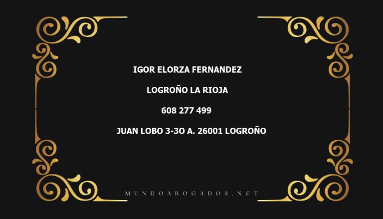 abogado Igor Elorza Fernandez en la localidad de Logroño