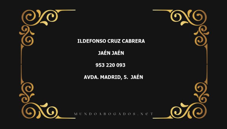 abogado Ildefonso Cruz Cabrera en la localidad de Jaén