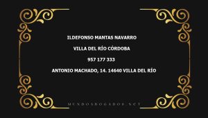 abogado Ildefonso Mantas Navarro en la localidad de Villa del Río