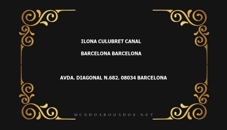 abogado Ilona Culubret Canal en la localidad de Barcelona