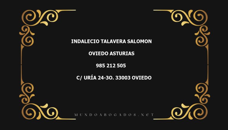 abogado Indalecio Talavera Salomon en la localidad de Oviedo