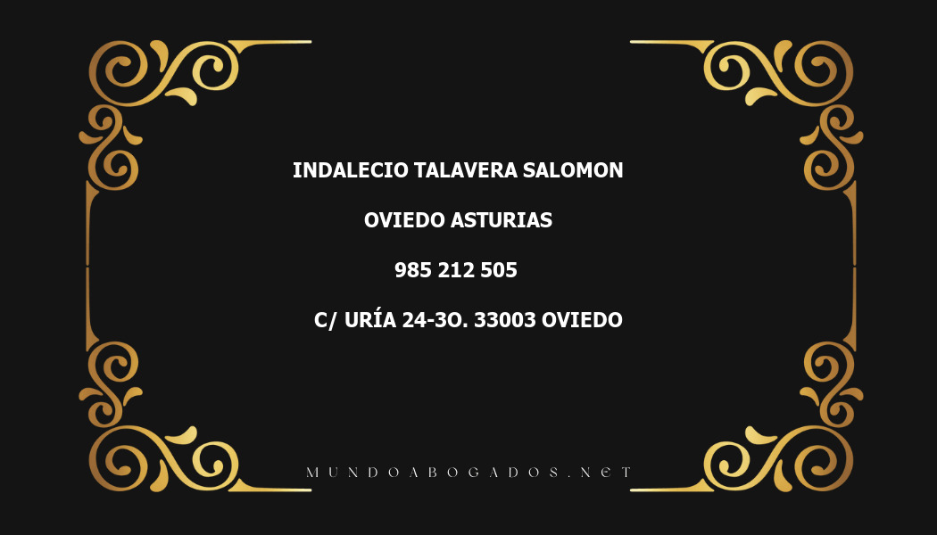 abogado Indalecio Talavera Salomon en la localidad de Oviedo