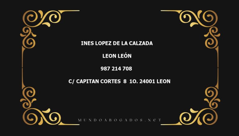 abogado Ines Lopez De La Calzada en la localidad de Leon