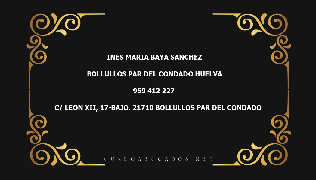 abogado Ines Maria Baya Sanchez en la localidad de Bollullos Par del Condado