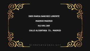 abogado Ines Maria Sanchez Lorente en la localidad de Madrid