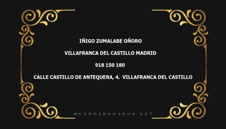 abogado Iñigo Zumalabe Oñoro en la localidad de Villafranca del Castillo