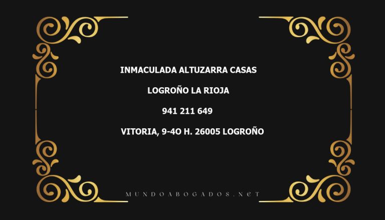 abogado Inmaculada Altuzarra Casas en la localidad de Logroño