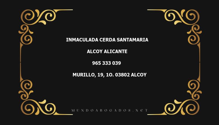 abogado Inmaculada Cerda Santamaria en la localidad de Alcoy