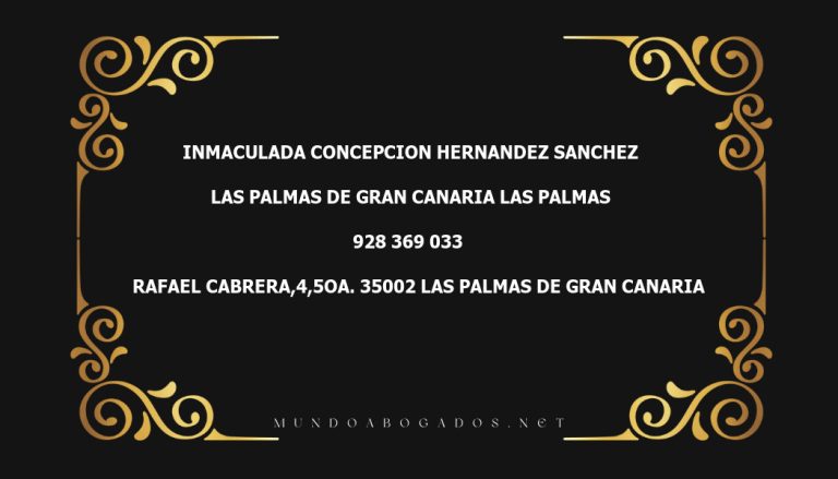 abogado Inmaculada Concepcion Hernandez Sanchez en la localidad de Las Palmas de Gran Canaria