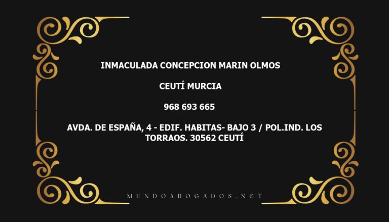 abogado Inmaculada Concepcion Marin Olmos en la localidad de Ceutí