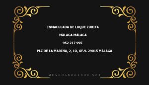 abogado Inmaculada De Luque Zurita en la localidad de Málaga