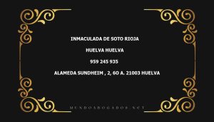 abogado Inmaculada De Soto Rioja en la localidad de Huelva