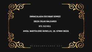 abogado Inmaculada Escobar Gomez en la localidad de Ibiza