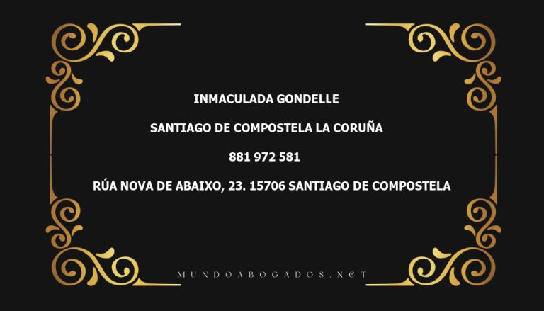 abogado Inmaculada Gondelle en la localidad de Santiago de Compostela