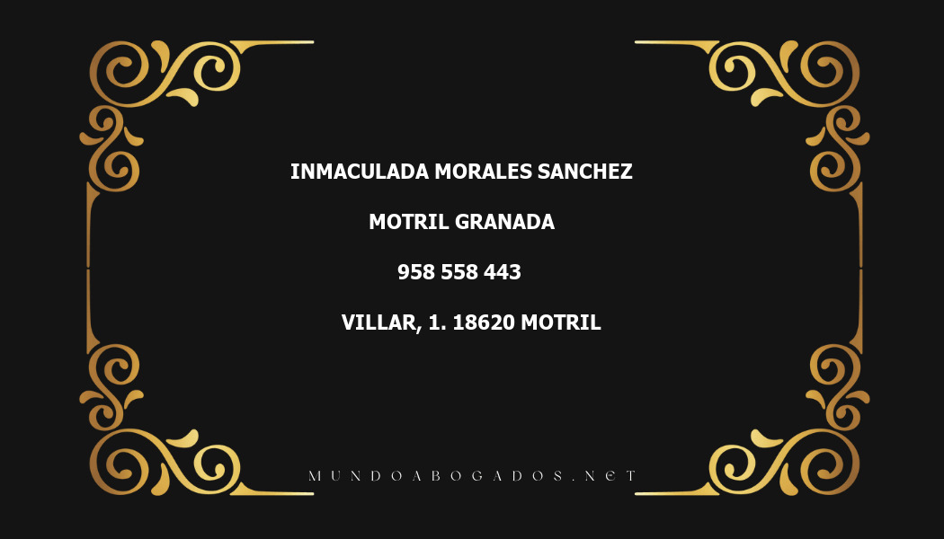 abogado Inmaculada Morales Sanchez en la localidad de Motril