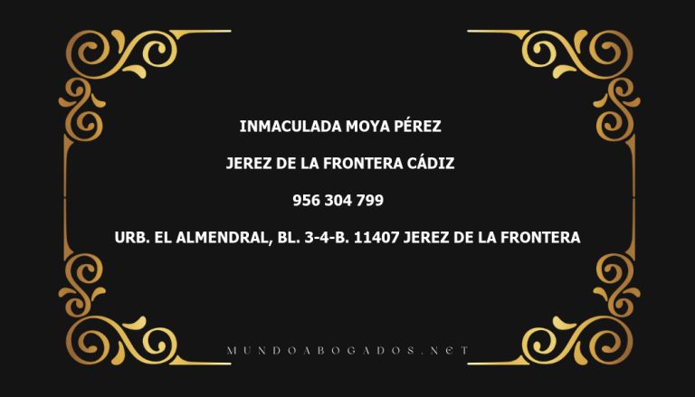 abogado Inmaculada Moya Pérez en la localidad de Jerez de la Frontera