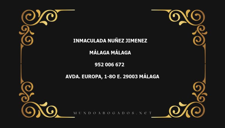 abogado Inmaculada Nuñez Jimenez en la localidad de Málaga