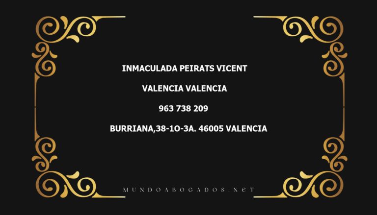 abogado Inmaculada Peirats Vicent en la localidad de Valencia