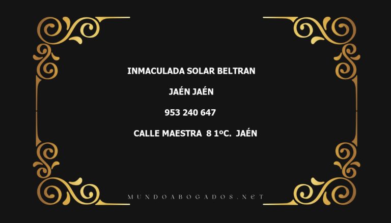 abogado Inmaculada Solar Beltran en la localidad de Jaén