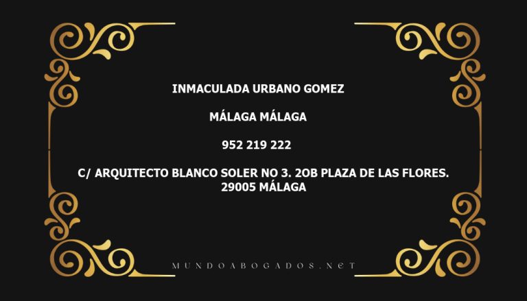 abogado Inmaculada Urbano Gomez en la localidad de Málaga