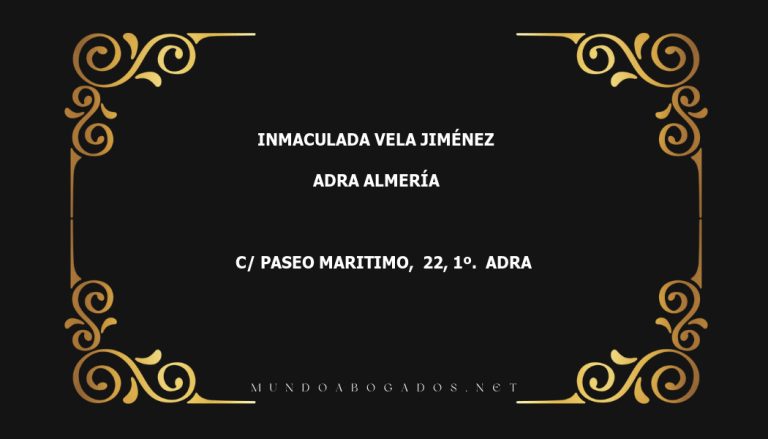 abogado Inmaculada Vela Jiménez en la localidad de Adra