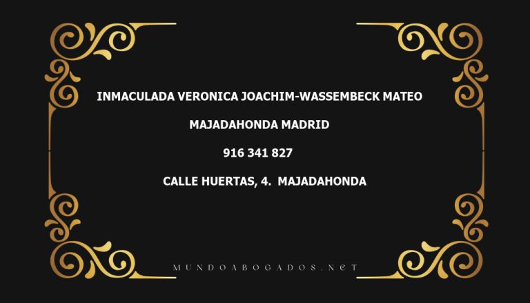 abogado Inmaculada Veronica Joachim-Wassembeck Mateo en la localidad de Majadahonda