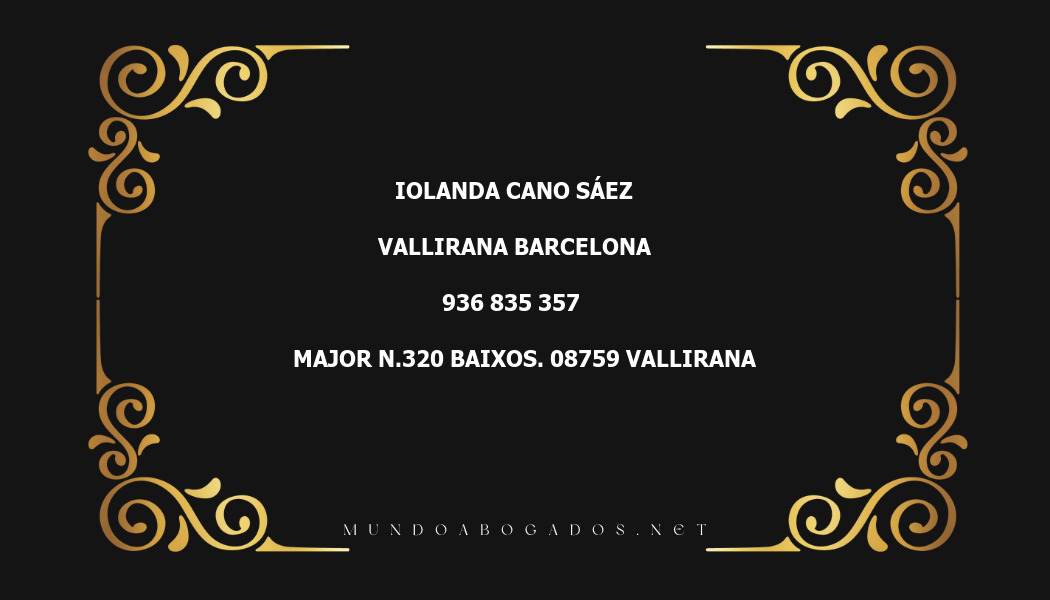 abogado Iolanda Cano Sáez en la localidad de Vallirana