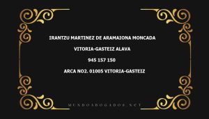 abogado Irantzu Martinez De Aramaiona Moncada en la localidad de Vitoria-Gasteiz