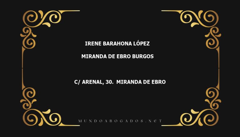 abogado Irene Barahona López en la localidad de Miranda de Ebro