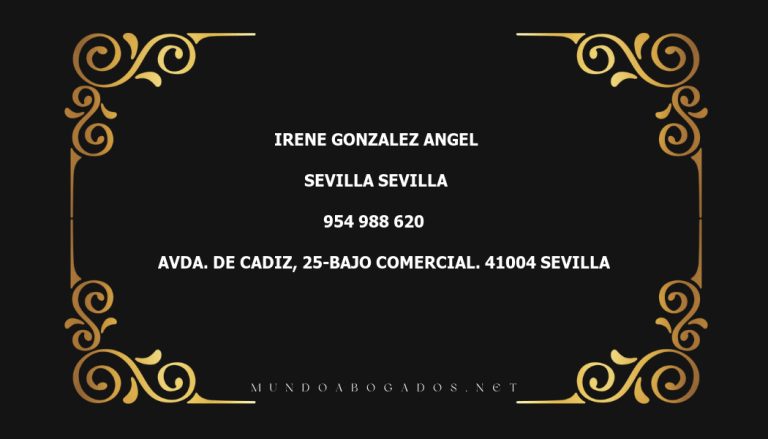 abogado Irene Gonzalez Angel en la localidad de Sevilla