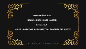 abogado Irene Muñoz Ruiz en la localidad de Boadilla del Monte