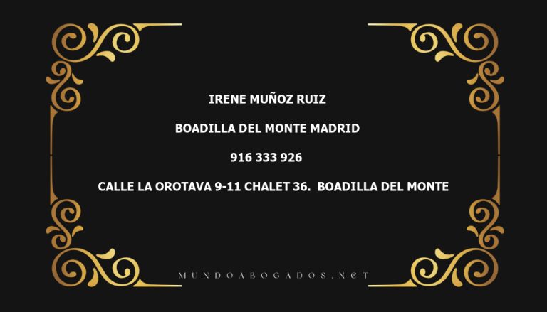 abogado Irene Muñoz Ruiz en la localidad de Boadilla del Monte