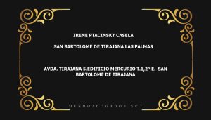 abogado Irene Ptacinsky Casela en la localidad de San Bartolomé de Tirajana