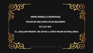 abogado Irene Rossello Rodriguez en la localidad de Palma de Mallorca