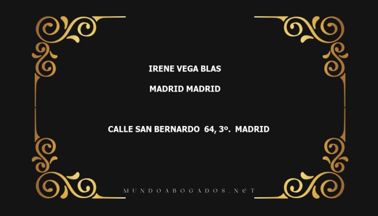 abogado Irene Vega Blas en la localidad de Madrid