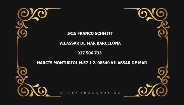 abogado Iris Franco Schmitt en la localidad de Vilassar de Mar