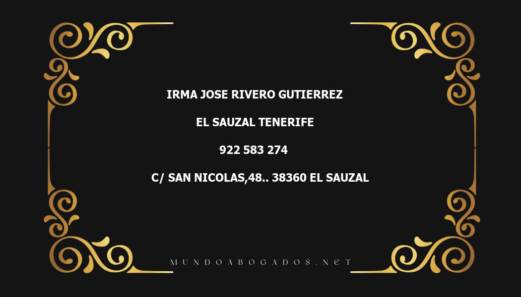 abogado Irma Jose Rivero Gutierrez en la localidad de El Sauzal