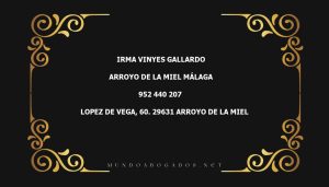 abogado Irma Vinyes Gallardo en la localidad de Arroyo de la Miel