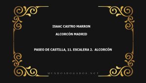 abogado Isaac Castro Marron en la localidad de Alcorcón