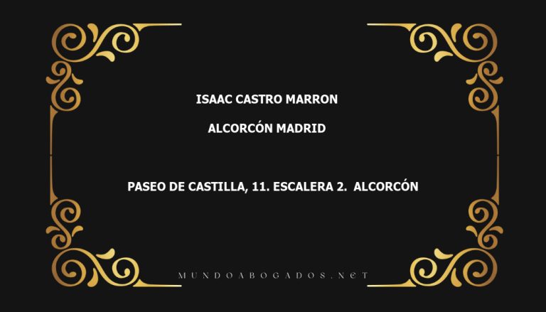 abogado Isaac Castro Marron en la localidad de Alcorcón