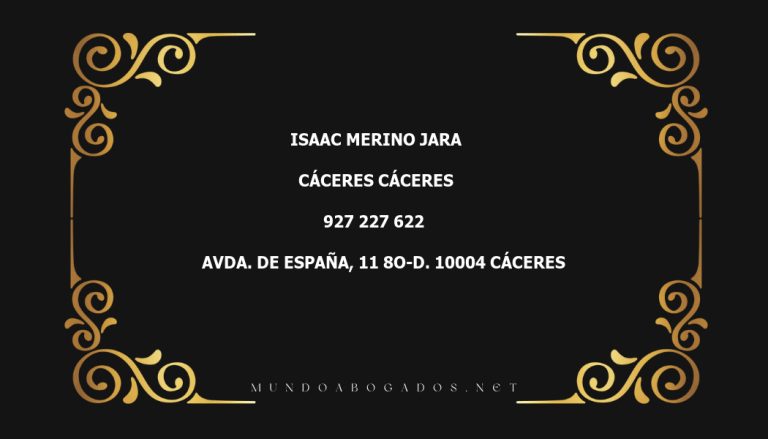 abogado Isaac Merino Jara en la localidad de Cáceres