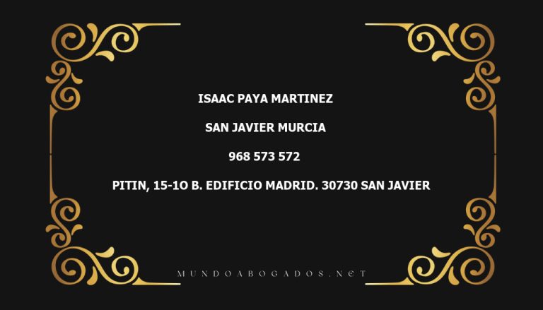 abogado Isaac Paya Martinez en la localidad de San Javier