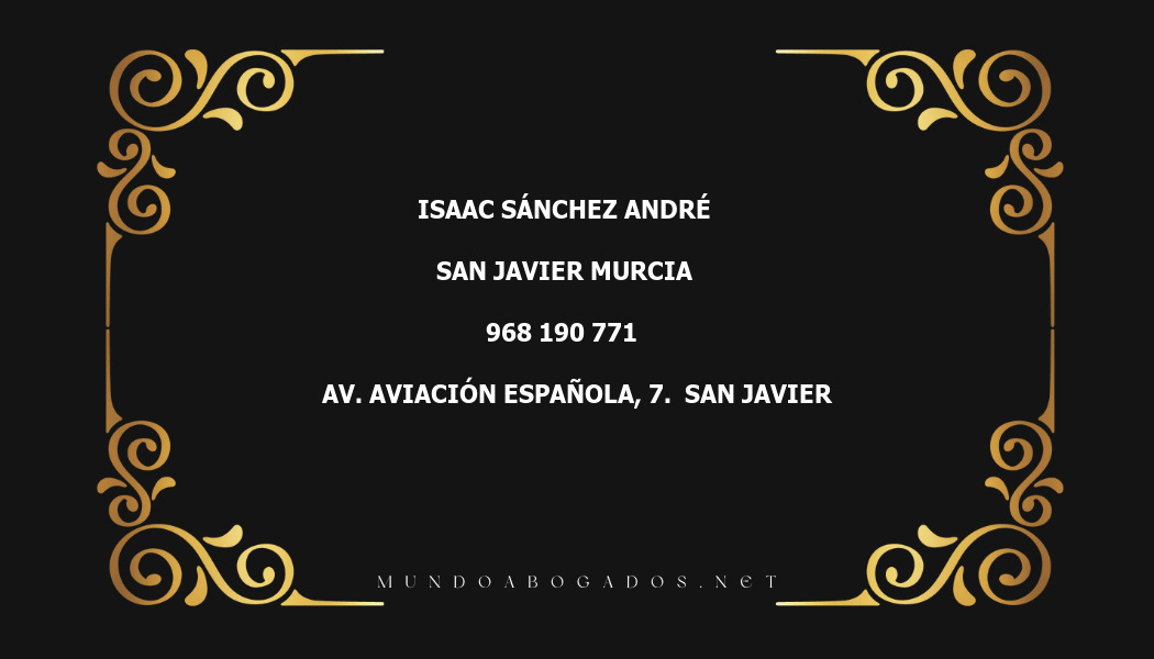 abogado Isaac Sánchez André en la localidad de San Javier