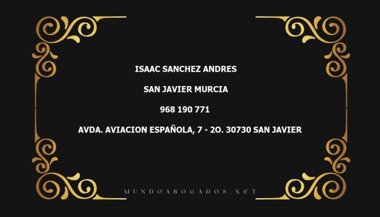 abogado Isaac Sanchez Andres en la localidad de San Javier